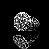 Чоловіче сталеве кільце VEGVISIR 19 печатка перстень з медичної нержавіючої сталі 316L з Компасом вікінгів, фото 8