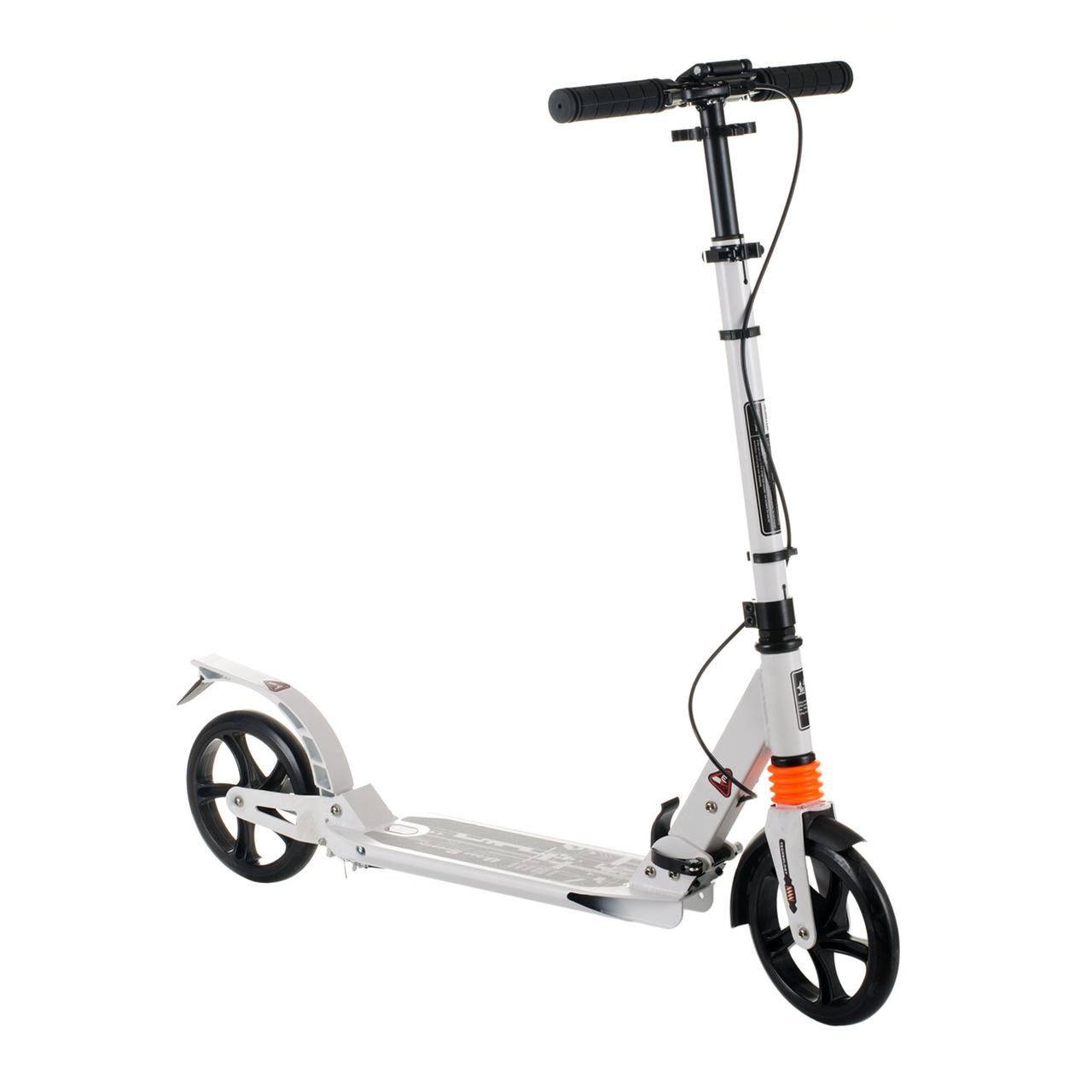 Дитячий самокат Urban Scooter 200 мм PU біле ручне гальмо 10+