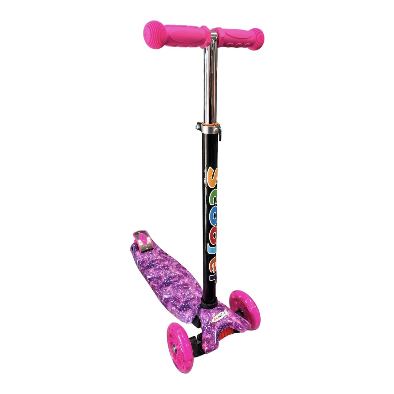Триколісний самокат Scooter Maxi "Рожевий космос" для дітей