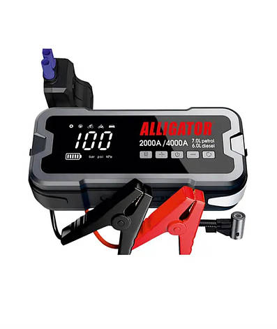 Бустер пуско-зарядний пристрій для АКБ та компресор ALLIGATOR Jump Starter JS850, фото 1