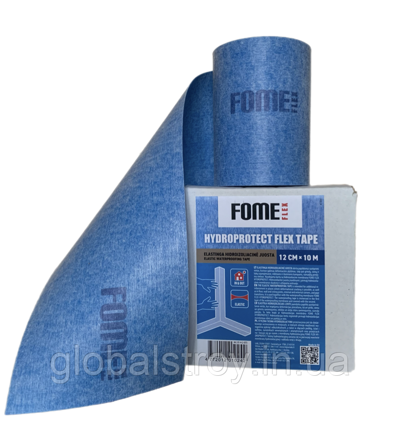 Гідроізоляційна стрічка ТПЕ еластична FOME FLEX HYDROPROTECT Flex Tape 120 мм х 10 м, рулон, фото 1