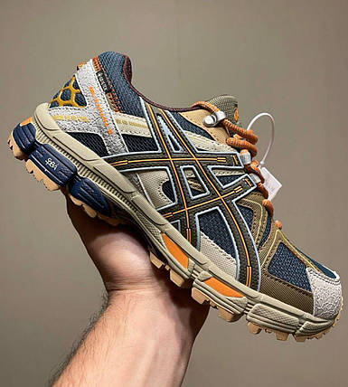 Термо кросівки Asics Gel Kahana 8 Gore tex Beige Orange Blue Асікс Кахана 8 горетекс шкіряні чоловічі, фото 1