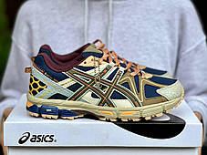 Термо кросівки Asics Gel Kahana 8 Gore tex Beige Orange Blue Асікс Кахана 8 горетекс шкіряні чоловічі, фото 4