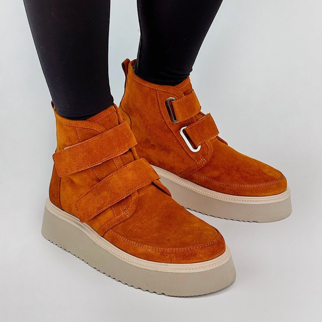 Черевики жіночі зимові з замши рудого кольору “Style Shoes”, фото 1