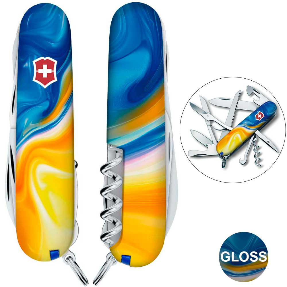 Швейцарський складаний ніж Victorinox HUNTSMAN UKRAINE Жовто-сині фарби 1.3713.7.T3250pw