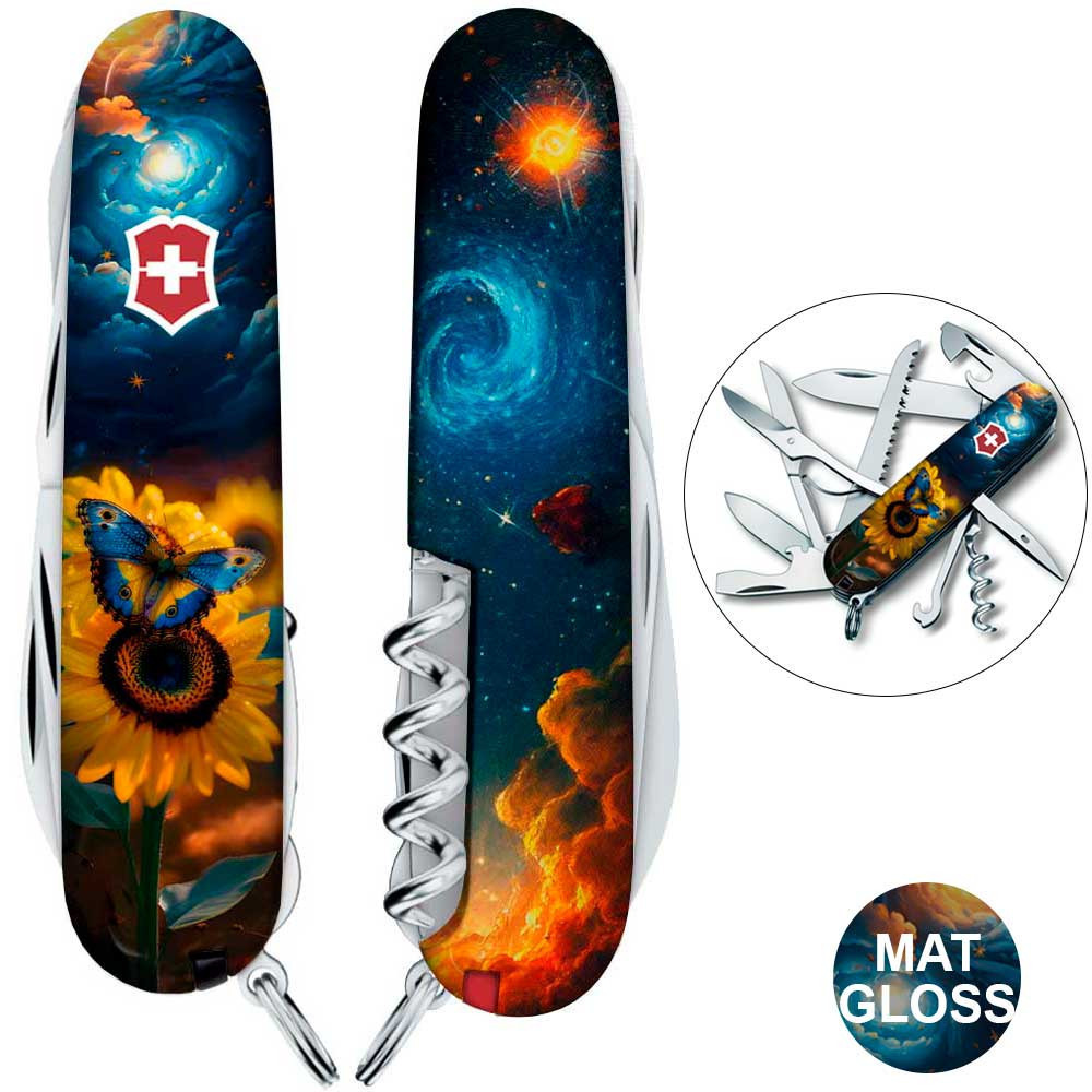 Швейцарський складаний ніж Victorinox HUNTSMAN UKRAINE Зоряний метелик 1.3713.3.T3240pw