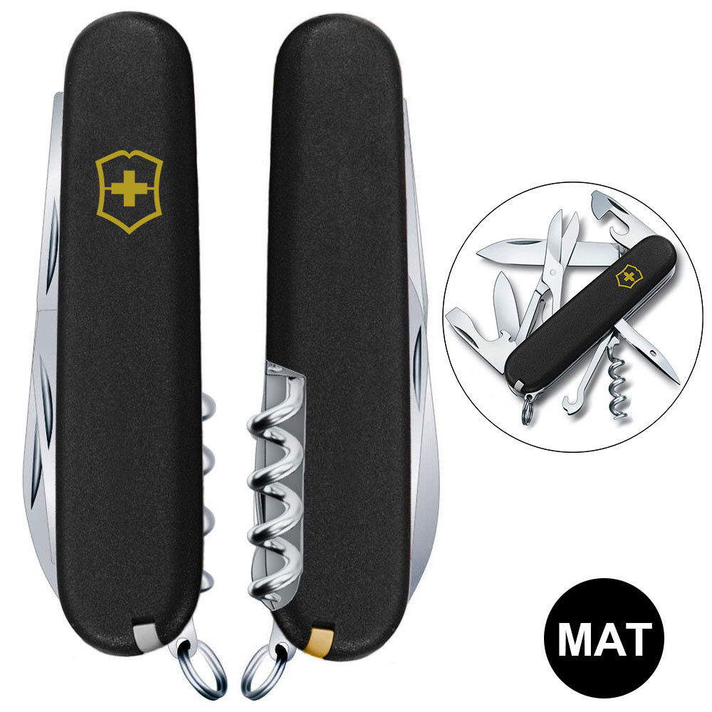 Швейцарський складаний ніж Victorinox CLIMBER MAT чорний матовий лак з жовт.лого 1.3703.3.M0008p