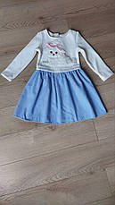 Дитяча тепла сукня у вільному пошитті з принтом розміри 110-134, фото 2