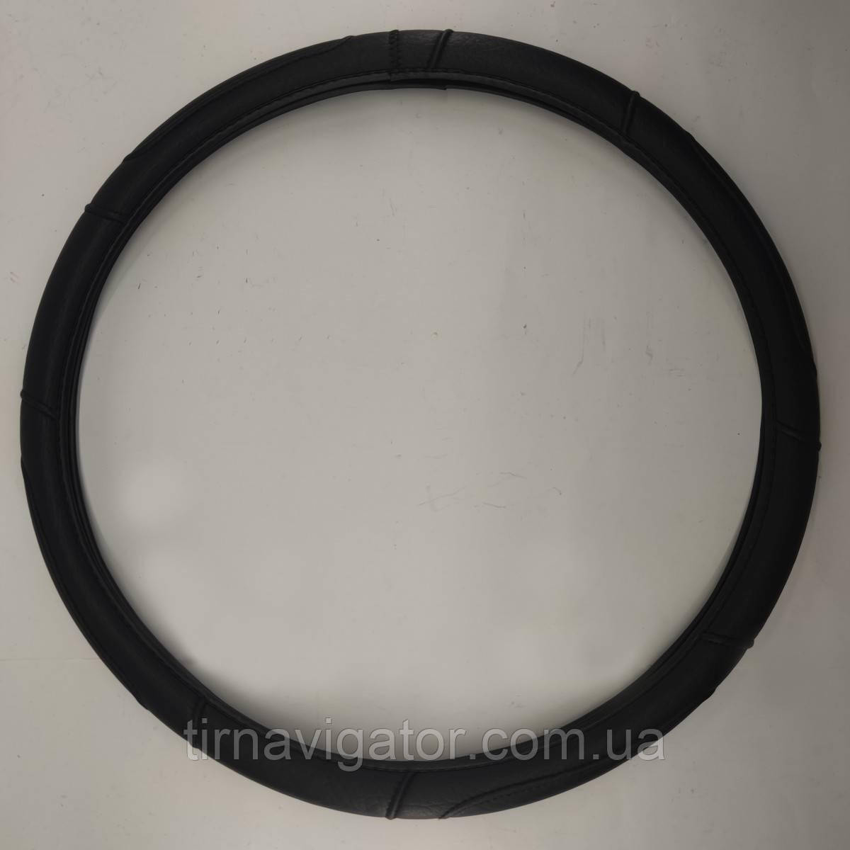 Чохол на кермо Vitol 47-49 (16280 XXXL) еко-шкіра, чорний, фото 1