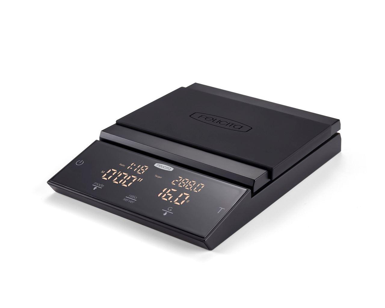 Ваги з usb зарядкою Фелічіта Felicita Parallel Plus Чорні електронні для кав'ярні точні для кави настільні