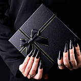 Гель-лак «Black Gold» чорний з золотим мерехтінням Komilfo, 8мл, фото 6