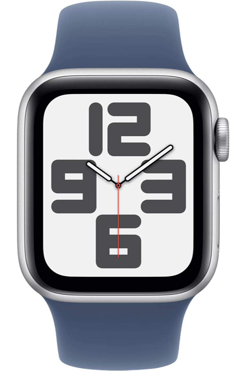Apple Watch SE 2 2024 GPS 44mm Silver Aluminium with Denim Sport Band M/L MXER3