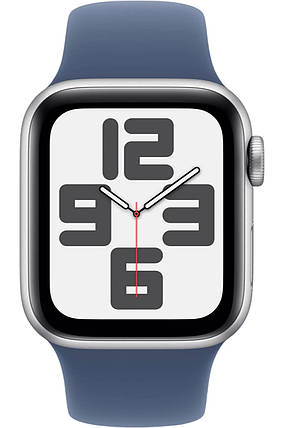 Apple Watch SE 2 2024 GPS 44mm Silver Aluminium with Denim Sport Band M/L MXER3, фото 1