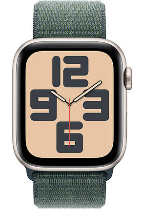 Apple Watch SE 2 2024 GPS 44mm Starlight Aluminium with Lake Green Sport Loop MXEW3, фото 1