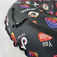 Тюбінг Тік-Ток Чорний 120 см Надувні санки-ватрушка Тюбінг для всієї родини Велика ватрушка для катання