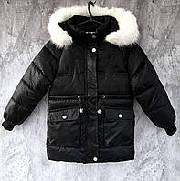 Зимова куртка для дівчинки, S, L орієнтов.на зр. 128/134, 140/146, див.заміри в описі