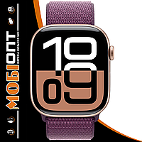 Apple Watch Series 10 GPS 46mm Rose Gold Aluminum Case with Light Plum Sport Loop MWWV3
