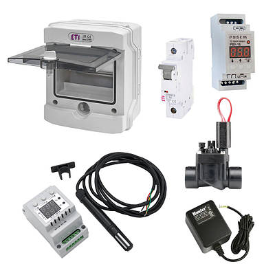 Комплект автоматики для теплиці, 1 зона поливу, туманоутворення, контроль вологості та температури повітря