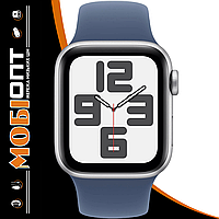 Apple Watch SE 2 2024 GPS 44mm Silver Aluminium with Denim Sport Band M/L MXER3