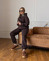 Спортивний костюм на флісі Муза шоколад з кишенями