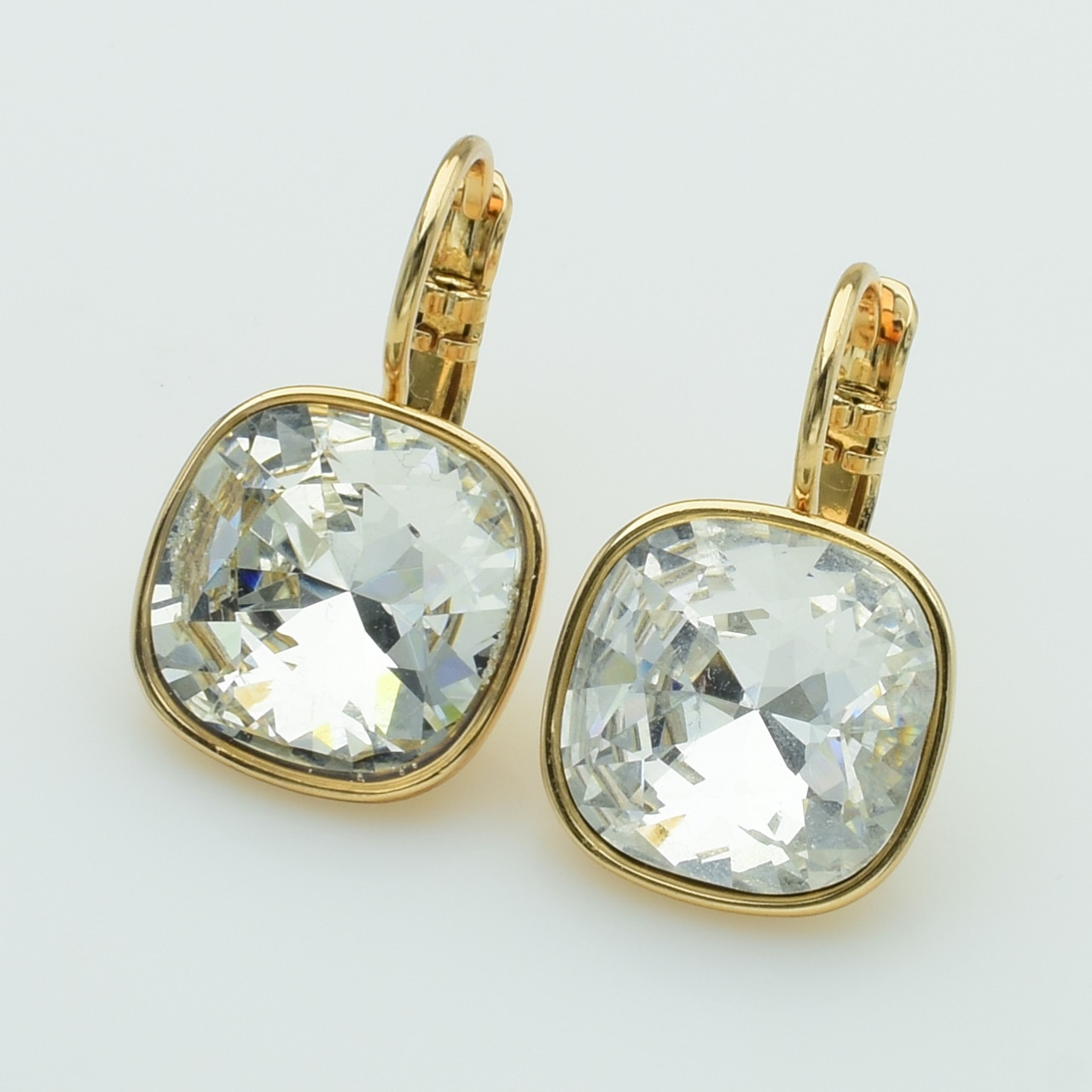 XUPING Серьги Позолота 18к Камни Swarovski Высота 2.3см, Ширина 1.4см