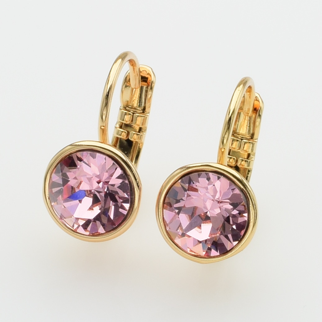 XUPING Серьги Позолота 18к Камни Swarovski Высота 1.7см, Ширина 0.9см