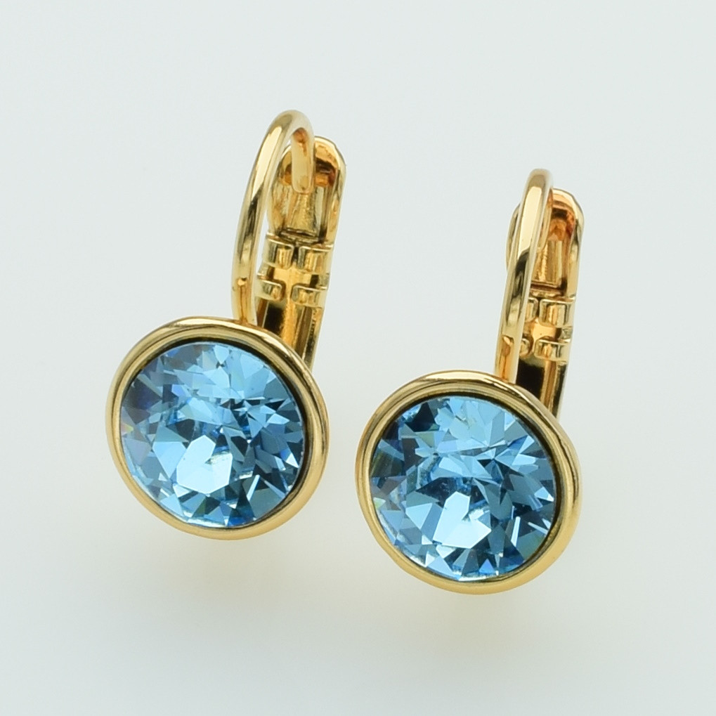 XUPING Серьги Позолота 18к Камни Swarovski Высота 1.6см, Ширина 0.9см