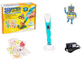 3D Ручка 3D Pen-3 з Led дисплеєм та трафаретом
