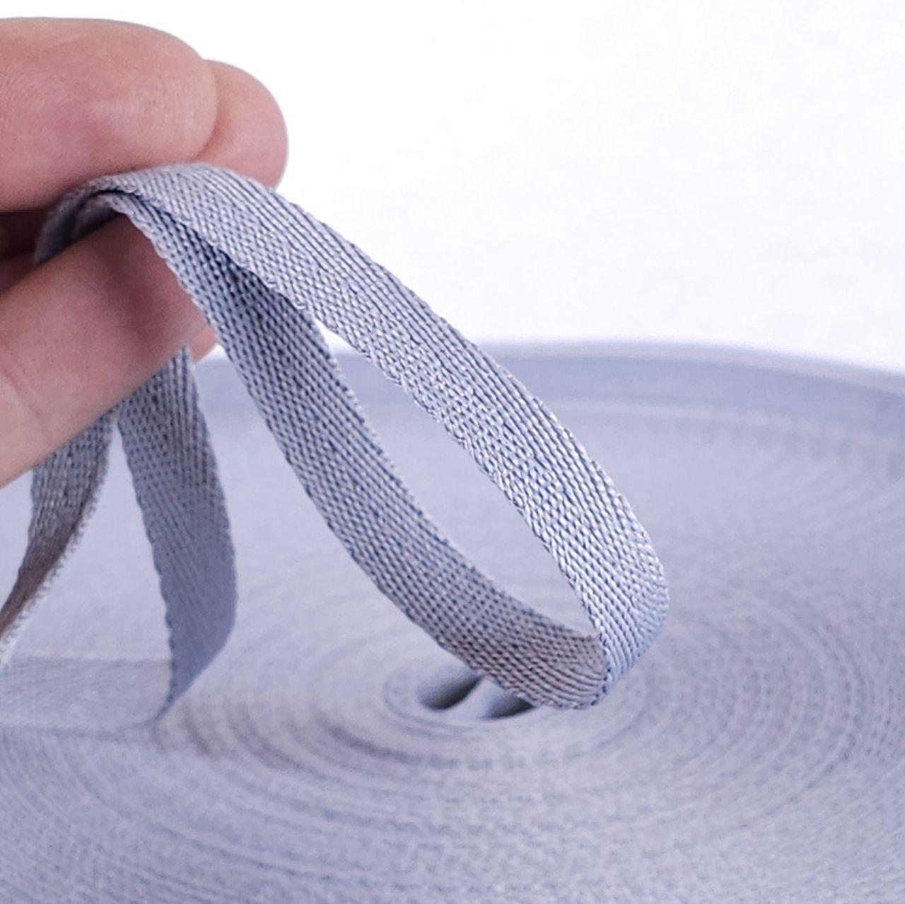 Стрічка киперна, тасьма киперна 10 мм 50 м світло сіра