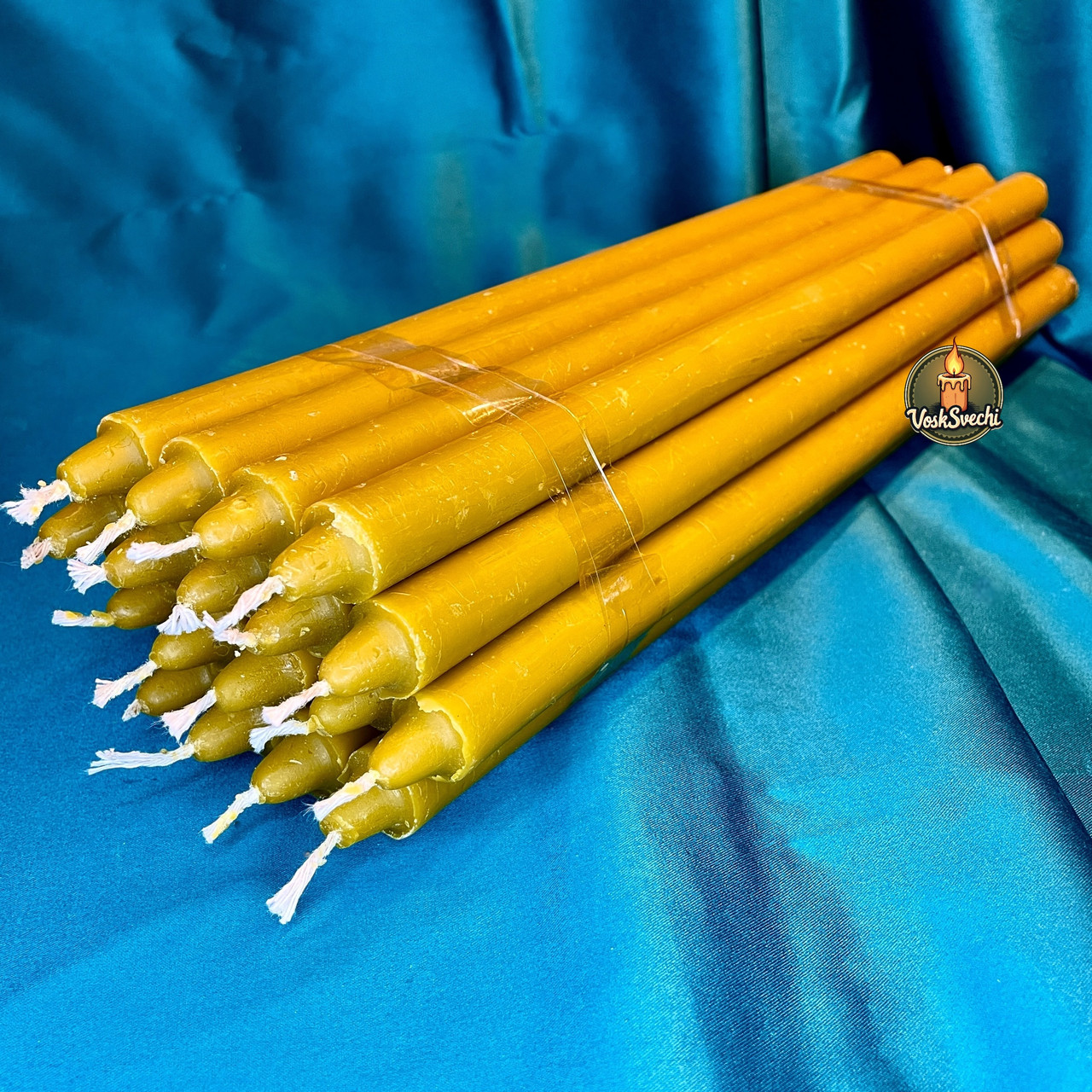 Набір великих товстих воскових свічок (18 шт. в уп.) для дому та молитви з медовим ароматом, фото 1