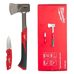 Набір сокира 40 см + викідний ніж, MILWAUKEE 4932499031