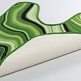 Килимок для Туалету з вирізом під унітаз на гумовій основі Print 214-1 57х60 см Зелений, фото 2