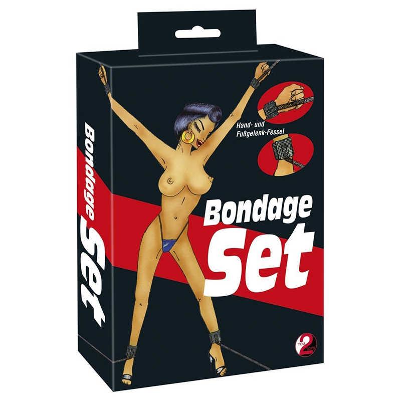 Набір для бондажу рук і ніг, чорний, фото 1