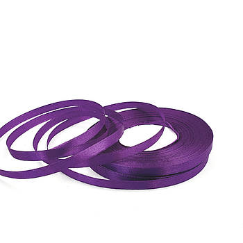 Атласна стрічка Темно-фіолетова 0.6 см (тоненька) — рулон 33 м