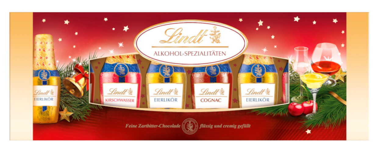 Шоколадні цукерки з лікером Lindt Alkohol Spezialitaten 131г, фото 1