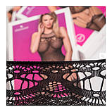 Комбінезон-сітка з рукавами та квітковим візерунком, чорний, S/M, фото 6