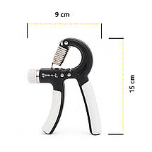 Еспандер кистьовий Cornix 5-60 кг з регульованим навантаженням XR-0142 Black/Grey Poland, фото 2