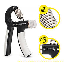 Еспандер кистьовий Cornix 5-60 кг з регульованим навантаженням XR-0142 Black/Grey Poland, фото 4