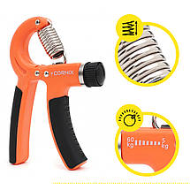 Еспандер кистьовий Cornix 5-60 кг з регульованим навантаженням XR-0143 Orange/Black Poland, фото 4