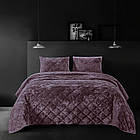 Покривало велюрове 230*250 ТМ Номе Textile Velour Marble колір фіолетовий