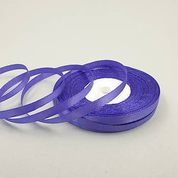 Атласна стрічка Синьо-фіолетова 0.6 см (тоненька) — рулон 33 м