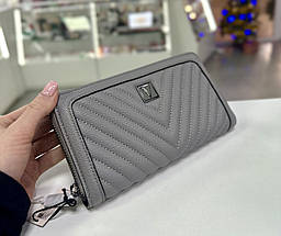 Гаманець Victoria's Secret Large Wallet with Zip Grey, фото 5