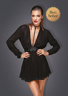 Сексуальне плаття із шифону з поясом і ремінцем на шию 2XL