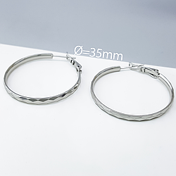 Сережки Конго "Доріжка" з насічками, медичне золото Xuping, родій