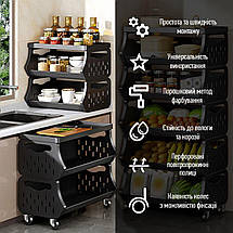 Стелаж універсальний для зберігання чотириярусний 60*30*100см SW-00002260, фото 5