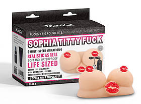 Мастурбатор груди з вагіною Chisa ManQ Sophia Titty Fuck з вібрацією, бежевий