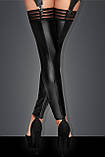 Панчохи вінілові без носка, на силіконовій стрічці NOIR, розмір L, фото 3