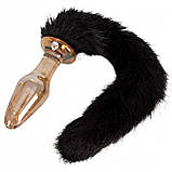 Анальна пробка з хвостом Glass Plug With Tail, фото 2