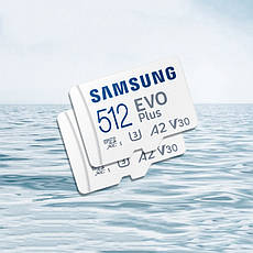 Карта пам'яті Samsung 512 GB microSDXC Class 10 UHS-I U3 V30 A2 EVO Plus + Адаптер, фото 4