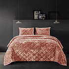 Покривало велюрове 230*250 ТМ Номе Textile Velour Marble колір персиковий